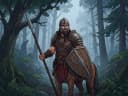 A majestic centaur archer standing in an ancient sylvan forest